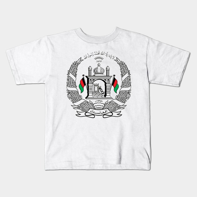 National Emblem of Afghanistan Kids T-Shirt by Flags of the World